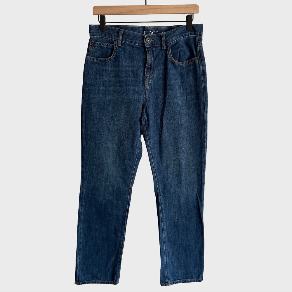 NWT The Children’s Place Boys Straight Jeans Dark Jupiter Blue 16H 16 Husky